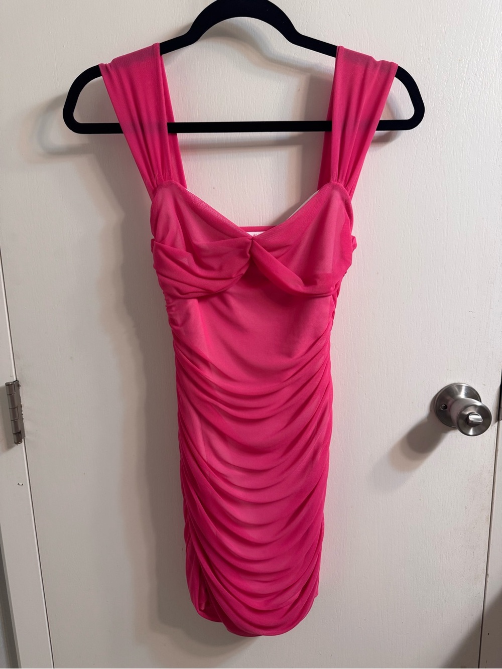 Pink Ruched stretchy Cocktail Mini Dress Size S
